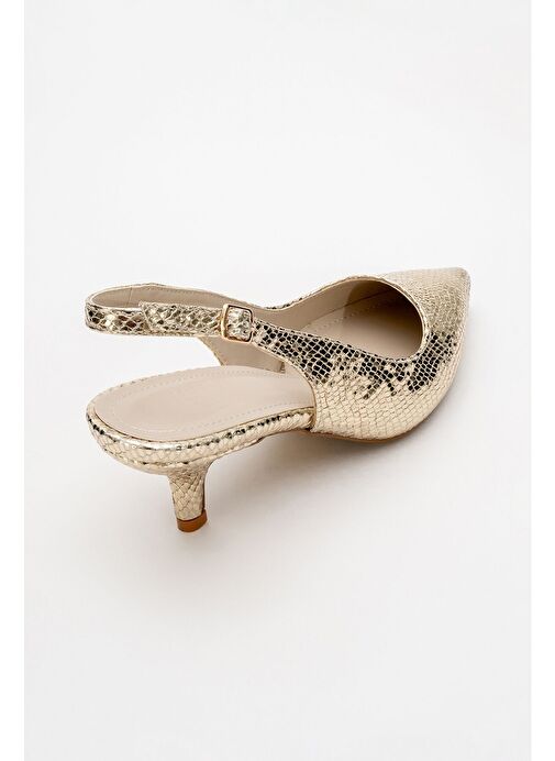 VALUE Altın Desenli Kadın Topuklu Ayakkabı - Görsel 5