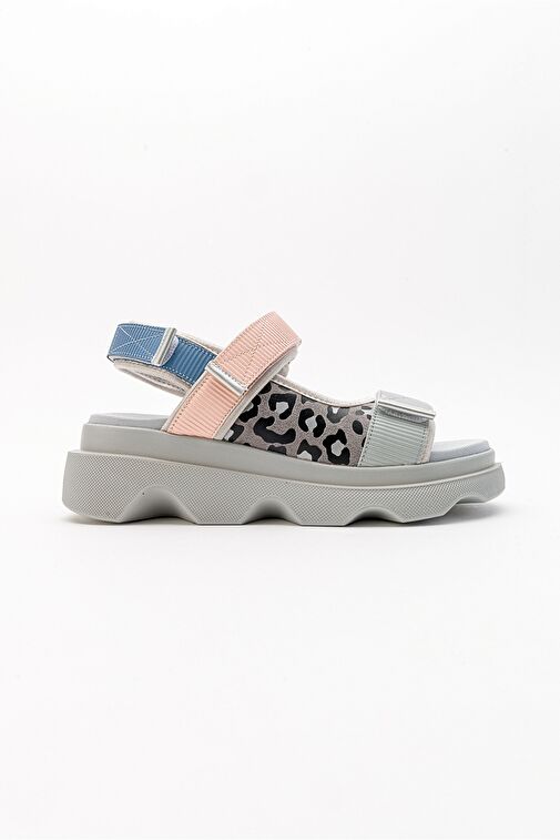 TEDY Mavi Desenli Kadın Sandalet - Görsel 7