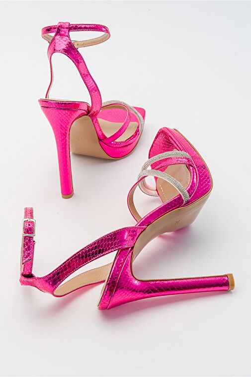 OSEA Fuşya Desenli Kadın Topuklu Ayakkabı - Görsel 7