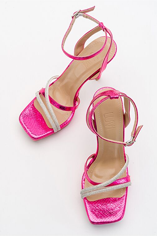 OSEA Fuşya Desenli Kadın Topuklu Ayakkabı - Görsel 5