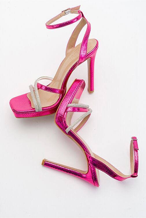 OSEA Fuşya Desenli Kadın Topuklu Ayakkabı - Görsel 6