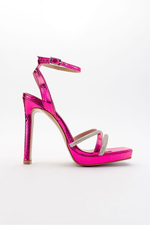 OSEA Fuşya Desenli Kadın Topuklu Ayakkabı - Görsel 3