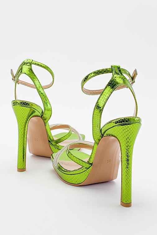 OSEA Yeşil Desenli Kadın Topuklu Ayakkabı - Görsel 7