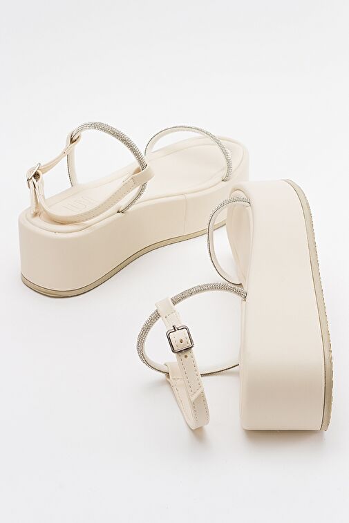 Luvi Shoes Bej Kadın Sandalet 16-9908 - Görsel 4