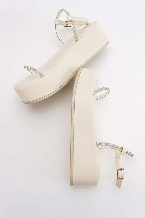 Luvi Shoes Bej Kadın Sandalet 16-9908 - Görsel 6