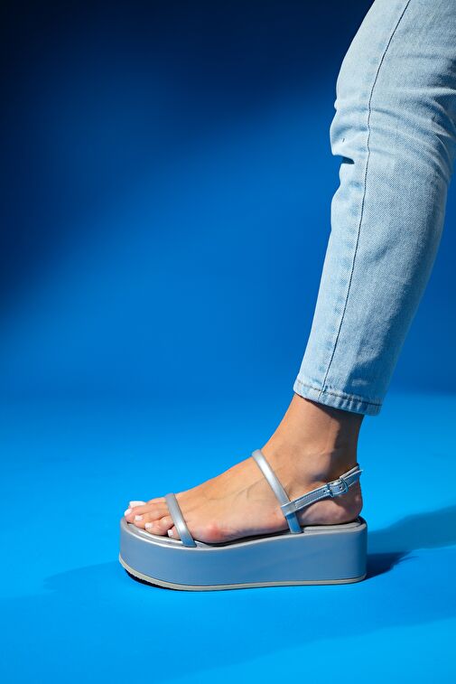 Luvi Shoes Gümüş Kadın Sandalet 16-9907 - Görsel 6