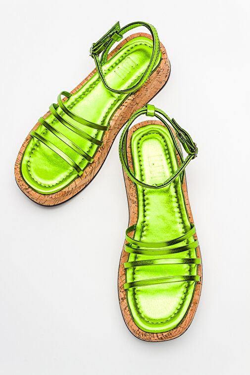 Luvi Shoes Yeşil Kadın Sandalet 16-357 - Görsel 3