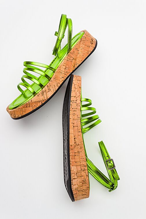 Luvi Shoes Yeşil Kadın Sandalet 16-357 - Görsel 4