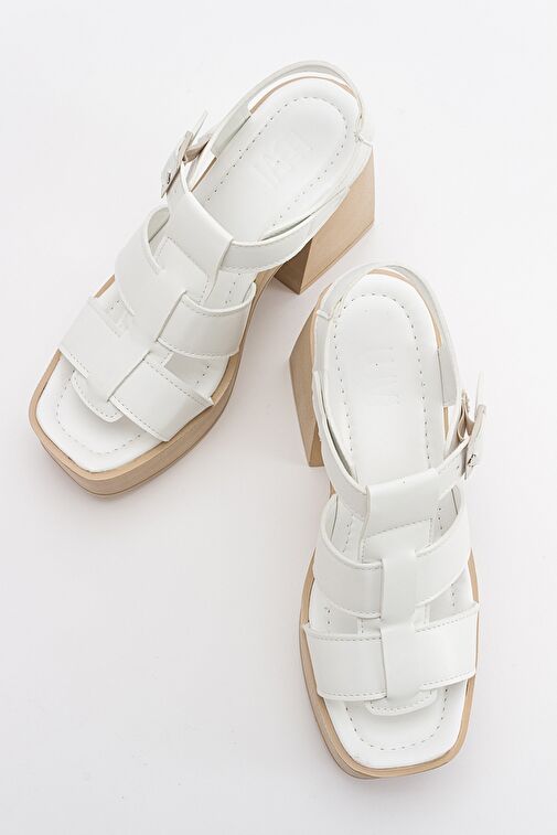 Luvi Shoes Beyaz Kadın Topuklu Sandalet 16-403 - Görsel 3