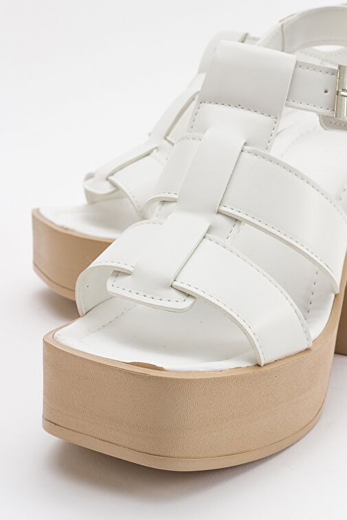Luvi Shoes Beyaz Kadın Topuklu Sandalet 16-403 - Görsel 5