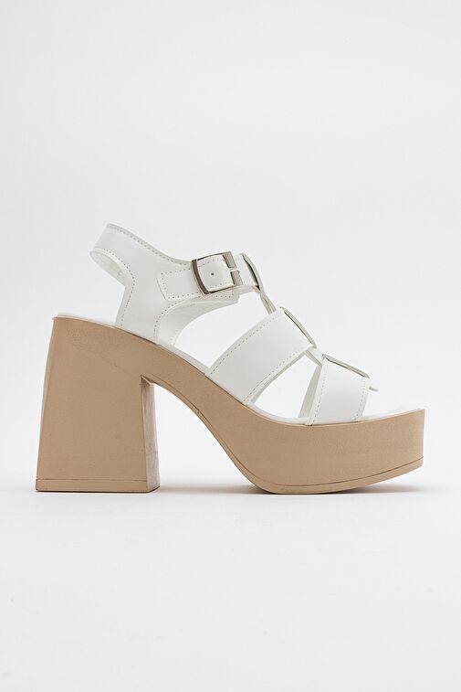 Luvi Shoes Beyaz Kadın Topuklu Sandalet 16-403 - Görsel 7