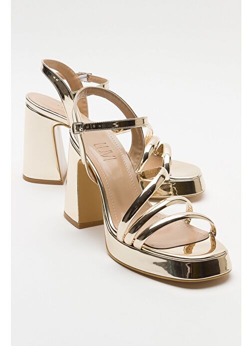 HEAS Altın Kadın Topuklu Ayakkabı - Görsel 2