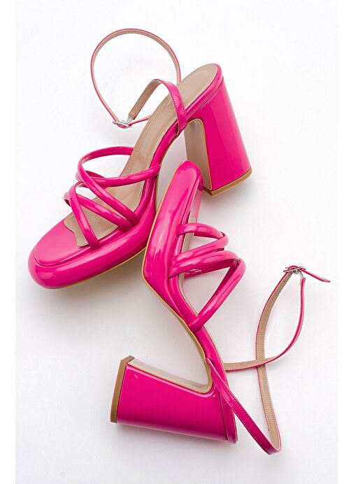 OPPE Fuşya Rugan Kadın Platform Topuklu Ayakkabı - Görsel 3