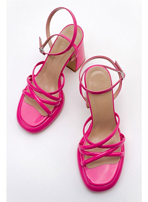 OPPE Fuşya Rugan Kadın Platform Topuklu Ayakkabı - Görsel 4