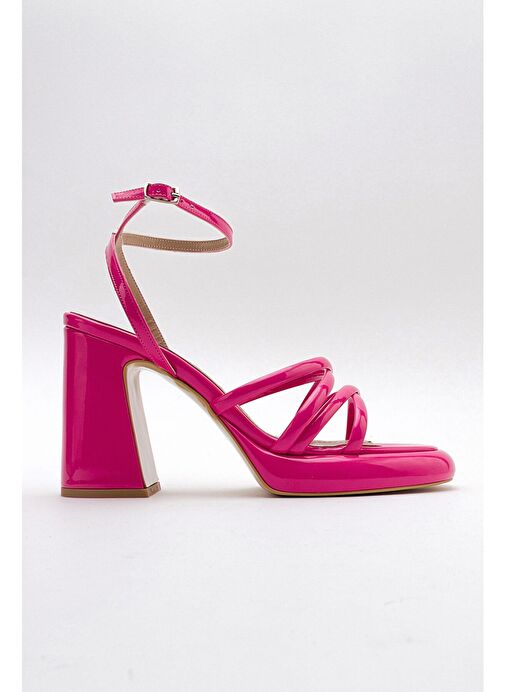 OPPE Fuşya Rugan Kadın Platform Topuklu Ayakkabı - Görsel 7