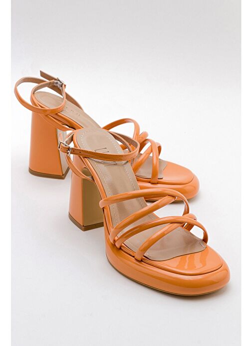 OPPE Turuncu Rugan Kadın Platform Topuklu Ayakkabı - Görsel 2