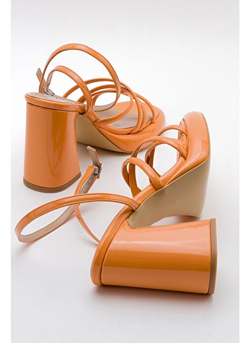 OPPE Turuncu Rugan Kadın Platform Topuklu Ayakkabı - Görsel 3