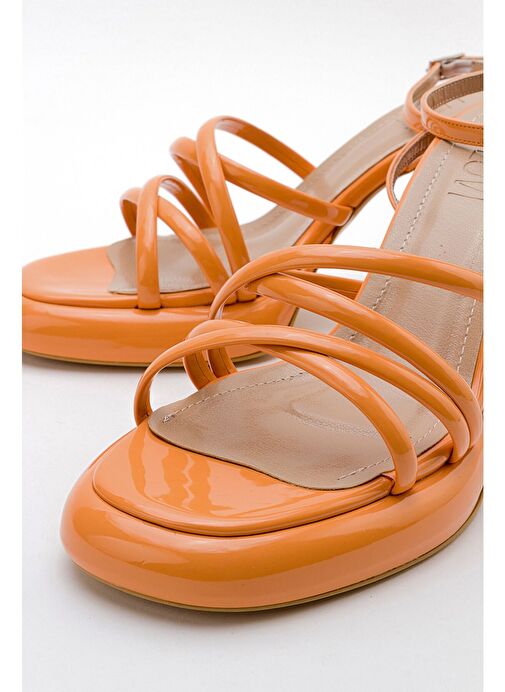 OPPE Turuncu Rugan Kadın Platform Topuklu Ayakkabı - Görsel 4