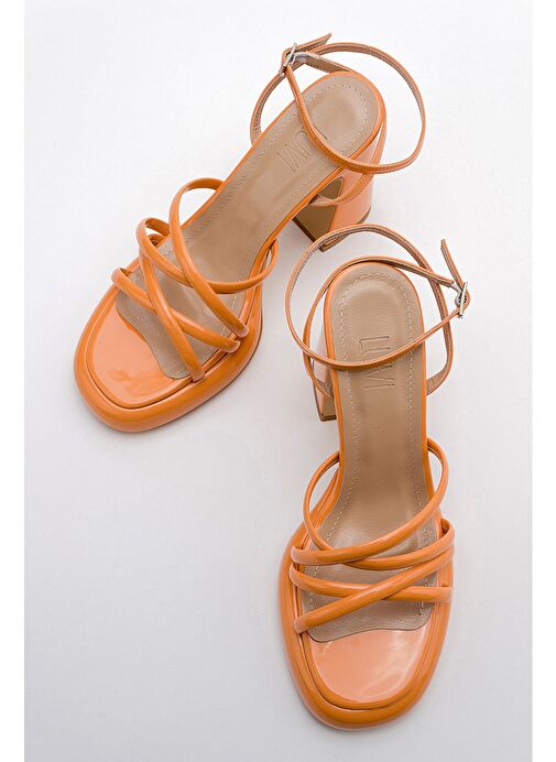 OPPE Turuncu Rugan Kadın Platform Topuklu Ayakkabı - Görsel 5