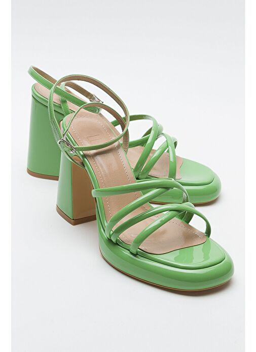 OPPE Yeşil Rugan Kadın Platform Topuklu Ayakkabı - Görsel 2