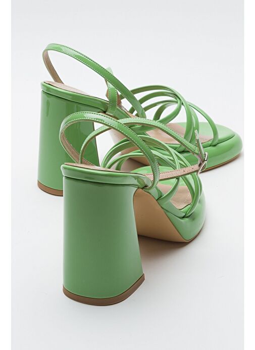 OPPE Yeşil Rugan Kadın Platform Topuklu Ayakkabı - Görsel 5