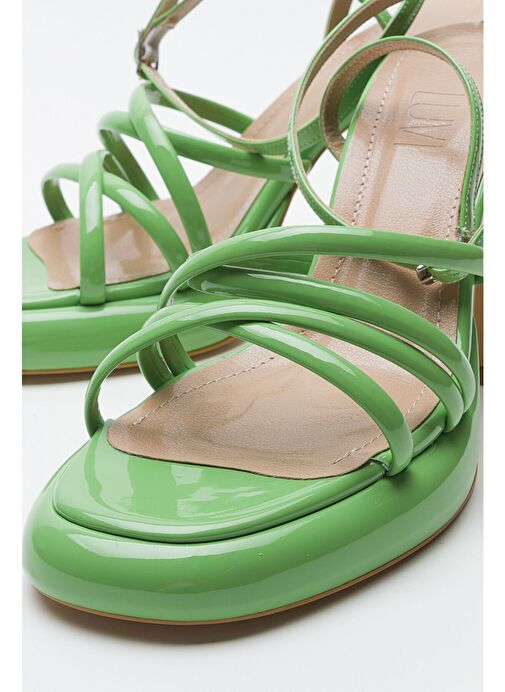 OPPE Yeşil Rugan Kadın Platform Topuklu Ayakkabı - Görsel 6