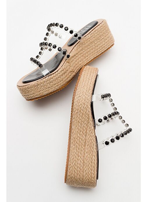 Luvi Shoes Siyah Kadın Topuklu Terlik 74-500 - Görsel 5