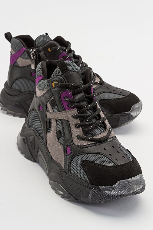 LOWEL Siyah-Mor Kadın Spor Bot - Görsel 2