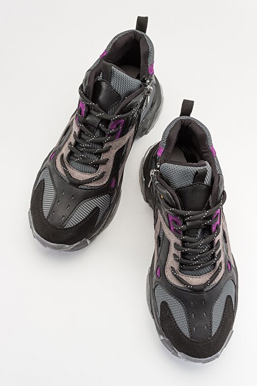 LOWEL Siyah-Mor Kadın Spor Bot - Görsel 3