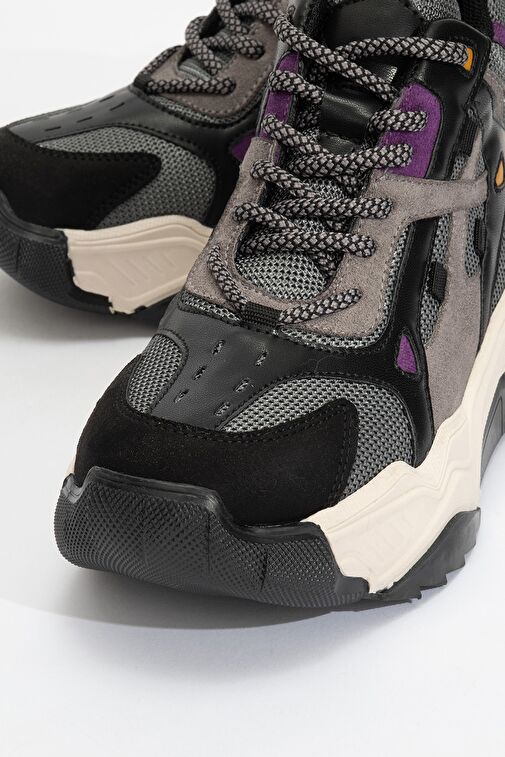 LOWEL Siyah-Mor Kadın Spor Bot - Görsel 4