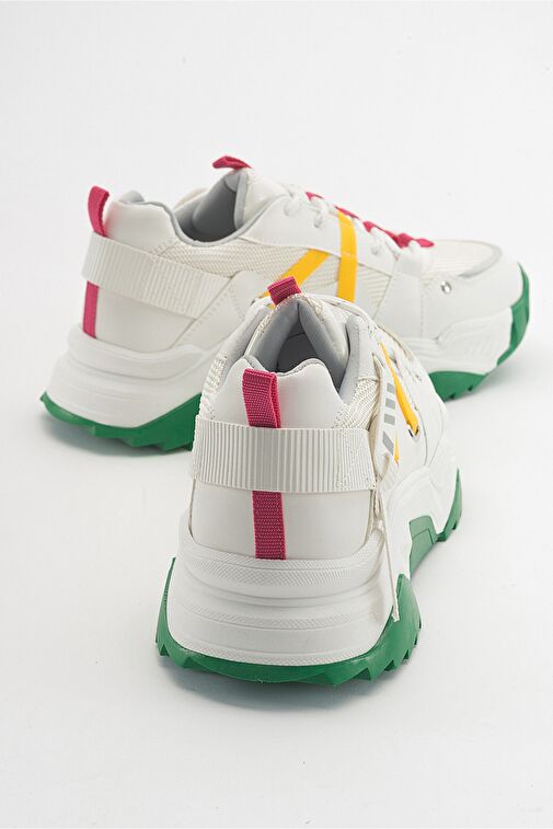 LEONA Beyaz Fuşya Kadın Spor Sneakers - Görsel 7