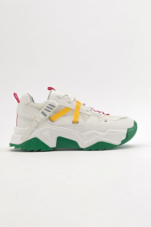 LEONA Beyaz Fuşya Kadın Spor Sneakers - Görsel 3