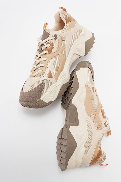 LECCE Bej-Kahve Kadın Spor Ayakkabı - Görsel 4