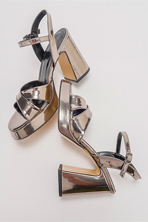 Luvi Shoes Siyah Kadın Saten Platform Topuklu Ayakkabı 168-210 - Görsel 5