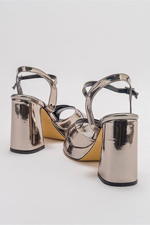 Luvi Shoes Siyah Kadın Saten Platform Topuklu Ayakkabı 168-210 - Görsel 6