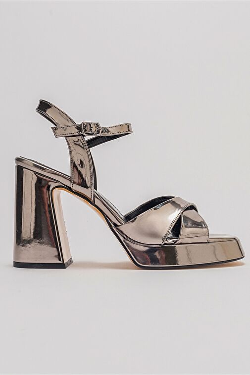 Luvi Shoes Siyah Kadın Saten Platform Topuklu Ayakkabı 168-210 - Görsel 7