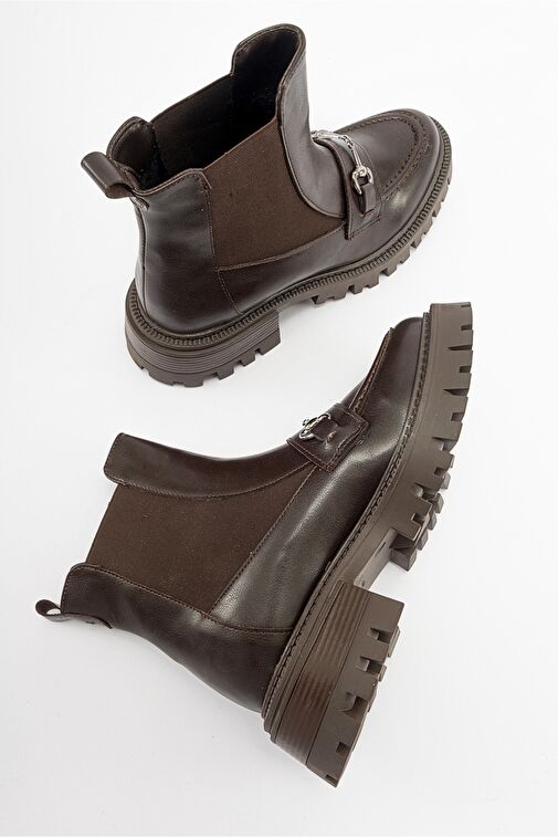 VESPER Kahverengi Tokalı Kadın Chelsea Bot - Görsel 4