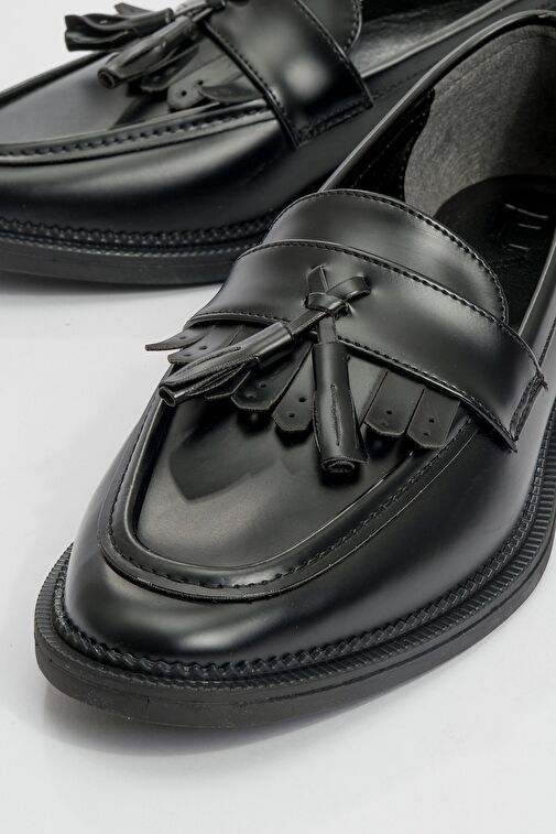 LİLY Siyah Rugan Kadın Loafer - Görsel 4