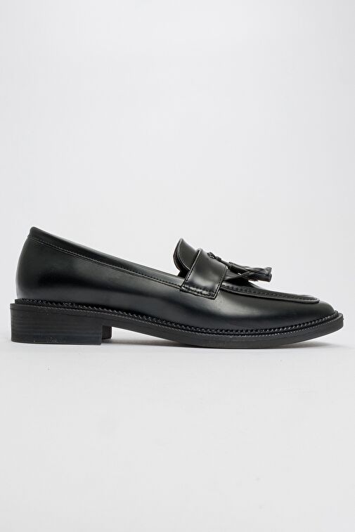 LİLY Siyah Rugan Kadın Loafer - Görsel 5