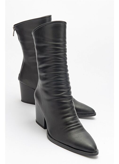 LAVAL Siyah Cilt Kadın Bot - Görsel 2