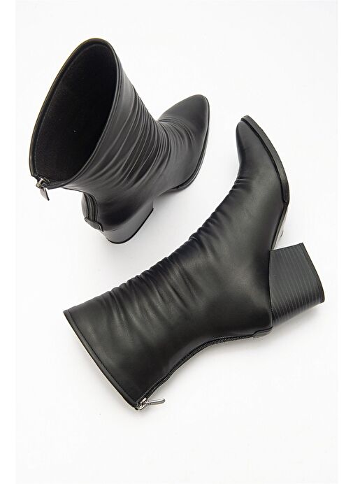 LAVAL Siyah Cilt Kadın Bot - Görsel 3