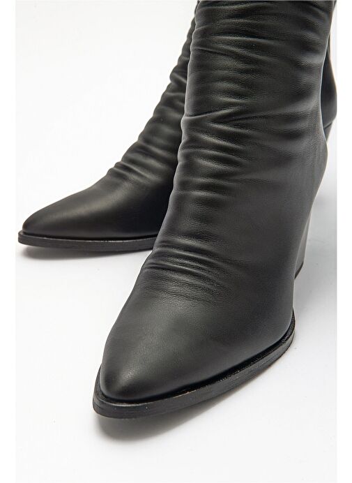 LAVAL Siyah Cilt Kadın Bot - Görsel 4
