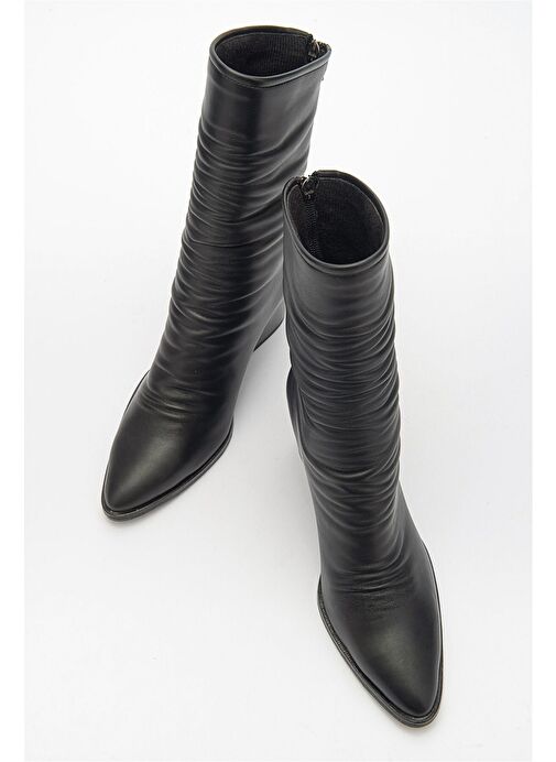 LAVAL Siyah Cilt Kadın Bot - Görsel 5