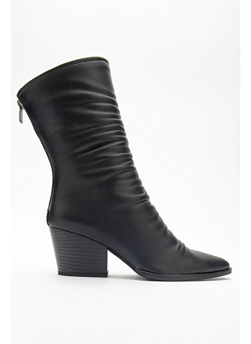 LAVAL Siyah Cilt Kadın Bot - Görsel 7