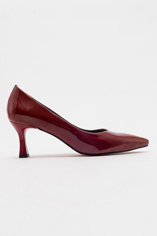 PEDRA Bordo Rugan Kadın Topuklu Ayakkabı - Görsel 3