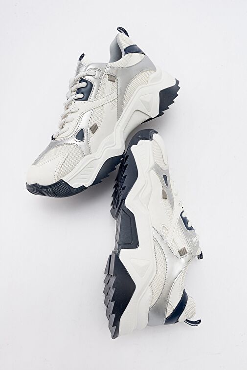 LECCE Beyaz-Laci Kadın Spor Ayakkabı - Görsel 4