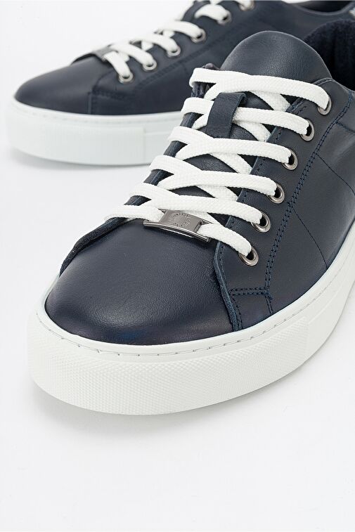 Luvi Shoes Lacivert Kadın Deri Sneaker 116-240056 - Görsel 6