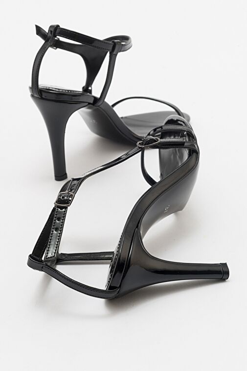 MOLDE Siyah Rugan Kadın İnce Topuklu Ayakkabı - Görsel 4