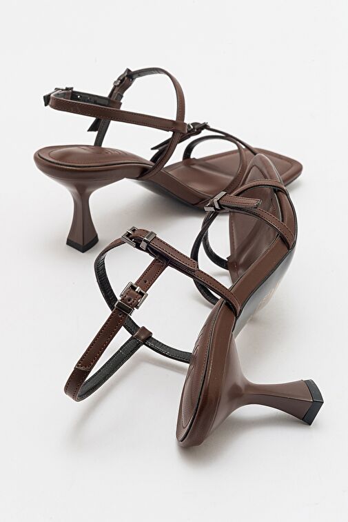 Luvi Shoes Ekru Kadın Topuklu Sandalet 71-3514 - Görsel 3