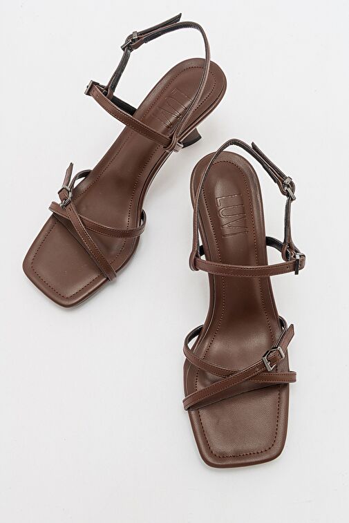 Luvi Shoes Ekru Kadın Topuklu Sandalet 71-3514 - Görsel 5